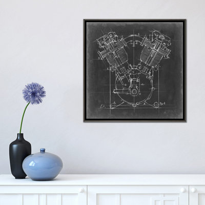 « Motorcycle Engine Blueprint II » par Ethan Harper, reproduction d’art