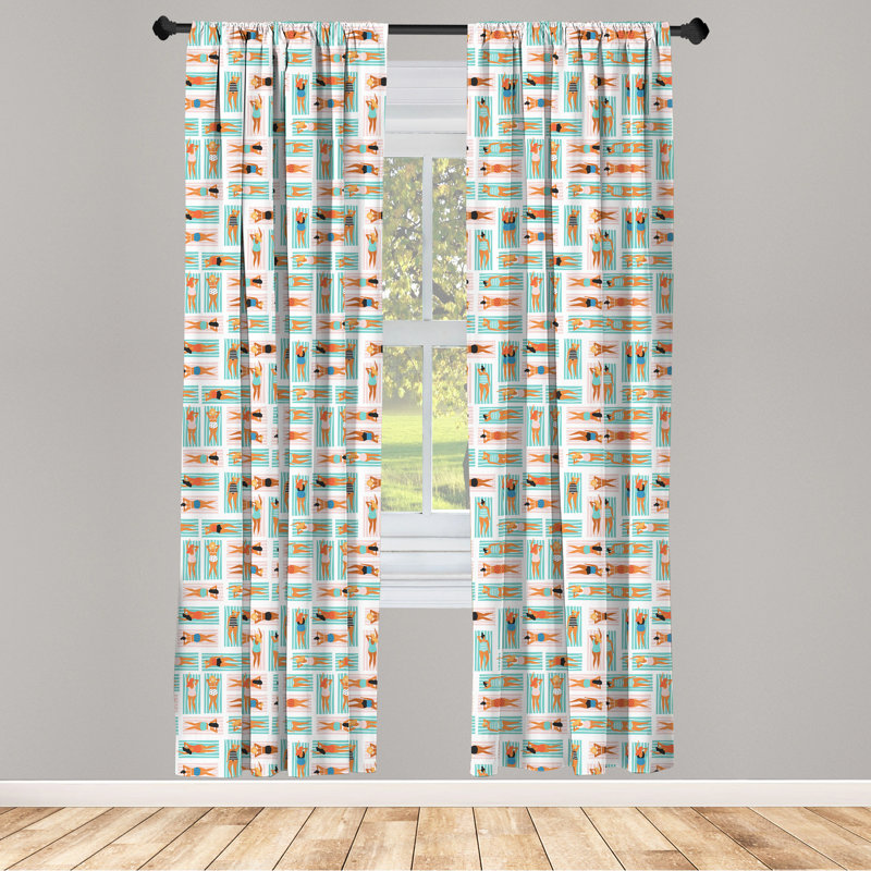 Beach Semi-Sheer Rod Pocket Sliding Panel, 28" x 95"