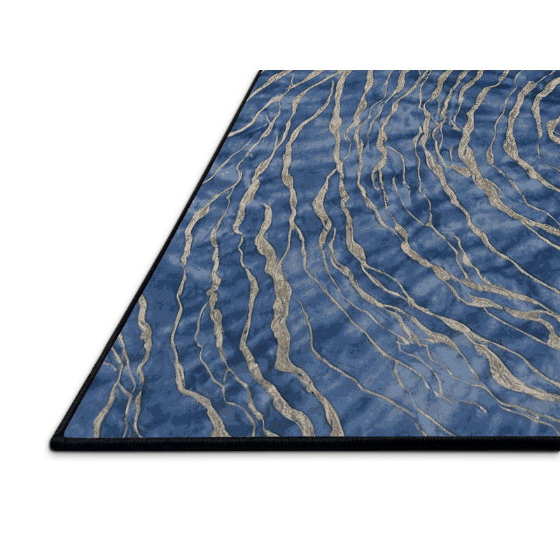 Tapis gris soyeux et moelleux, Rectangle 4 pi x 6 pi