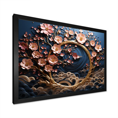 Purple And Blue Golden Orchid Tree Branches IV - Tree Wall Art