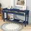 Console rustique en nid d'abeille avec 3 tiroirs de rangement et tablette ouverte-2095061728