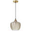 Luminaire suspendu pour îlot de cuisine 1 lumière moderne noir et or avec abat-jour en verre ambré de 9,44 po Mercer41-1786191807