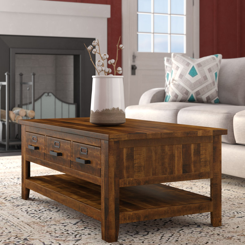 Crawford Solid Wood Top Single Coffee Table