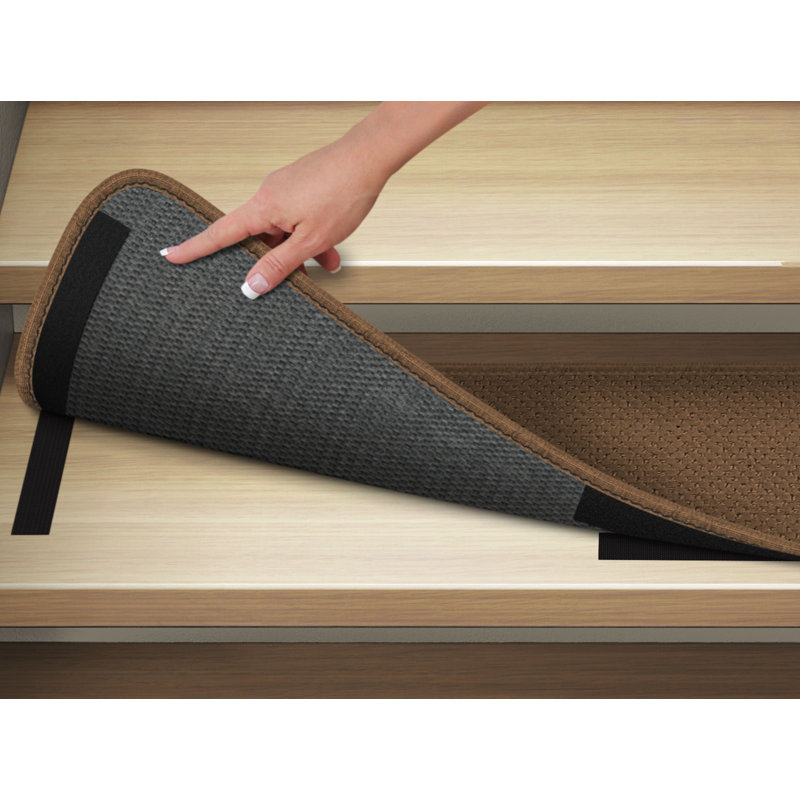 Tapis d'escalier brun caramel, Rectangle 8 po x 23,50 po