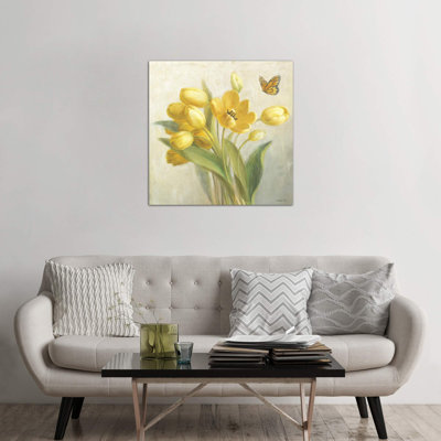 Yellow French Tulips 1 Piece Wrapped Canvas Painting