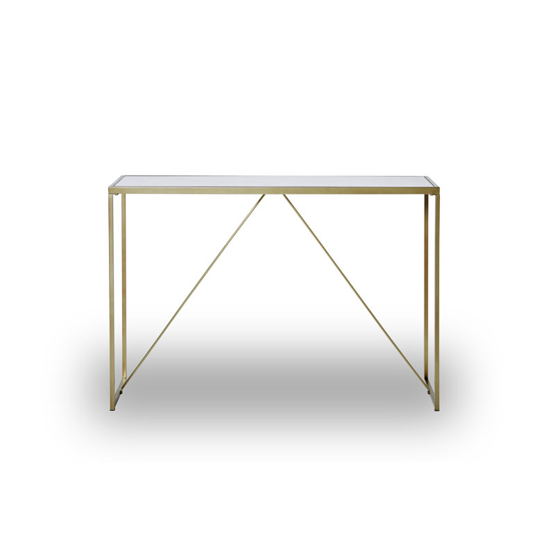 Shartlesville 111cm Console Table, Gold, Marble White