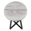 Table d'appoint ronde moderne en bois gris avec base en X et table d'appoint