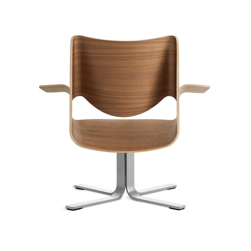 Buttercup Swivel Task Chair, Walnut/Stainless Steel