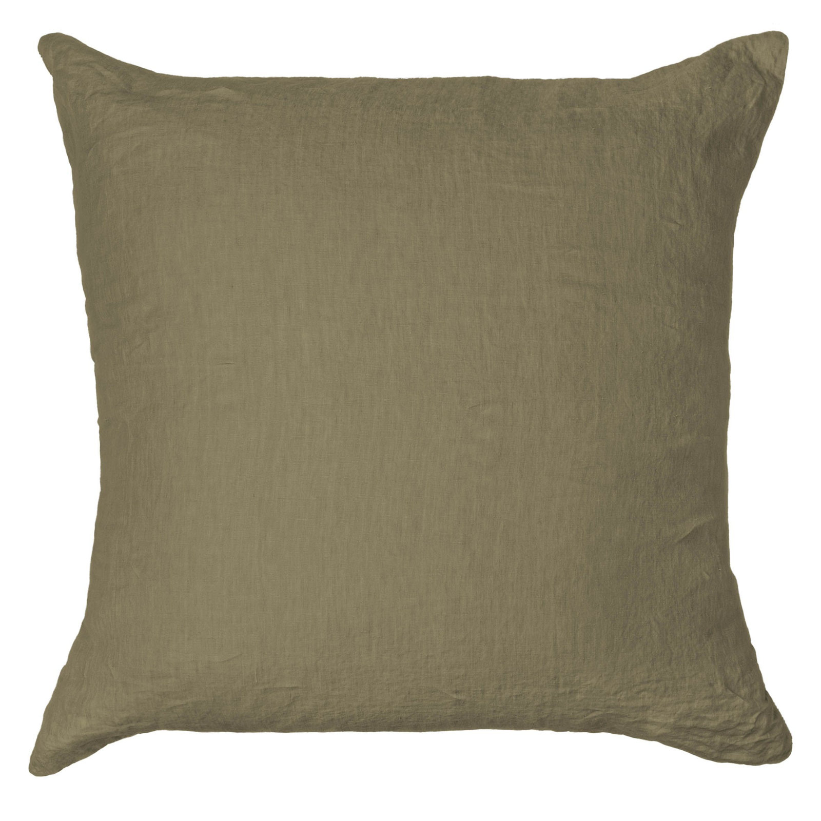 100% French Linen Pillow Sham, Moss, Square 26", Down Alternative