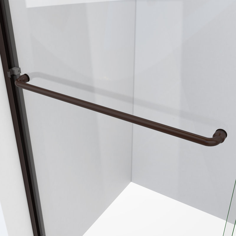 Porte de douche demi-cadre E 62 "x H 70,38" Ese, Vers la droite, Bronze huilé anodisé
