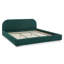 Très grande base de lit tapissier de style très minimaliste avec tête de lit incurvée de grande taille, tissu en fil de cercle de qualité supérieure et support de pieds robuste, matelas non inclus - vert-1796990078