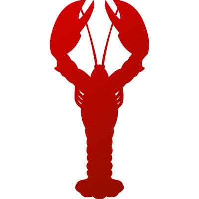 SP13358 Silhouette de homard debout découpé en carton rouge