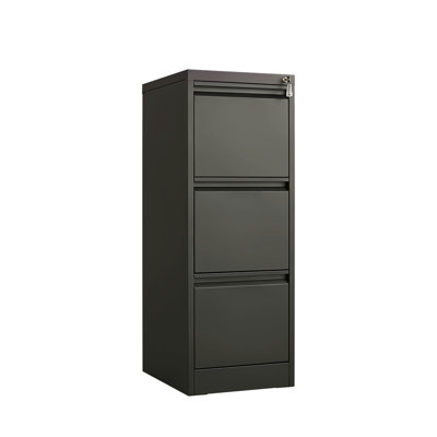 3 Drawer File Cabinet With Lock,two Drawer Filing Cabinet,vertical Metal File Cabinet For Home Office Organizer Storage Cabinet Fit Letter/a4/legal Si by Ebern Designs