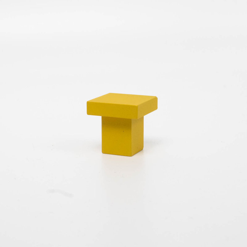 ROUS Hardware Art Deco Square Knob, Sunflower (Yellow)