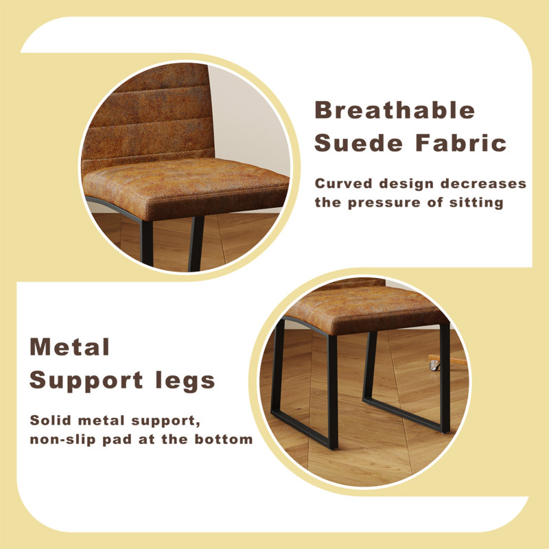 Ensemble de chaises de salle à manger rembourrées en polyuréthane 2 pièces avec table à colonnes romaine ronde, rangement inclus, convient aux restaurants / cafés