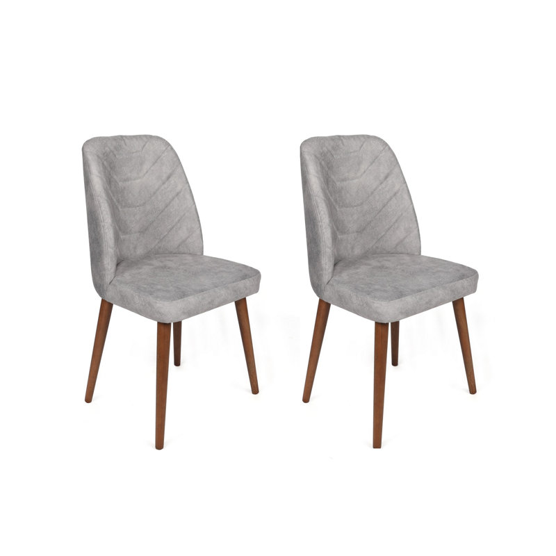 Ensemble de chaises (2 pièces), Gris, Noyer