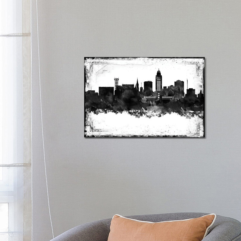 Lincoln Black & White Film by WallDecorAddict - Wrapped Canvas Print, 66.04 cm H x 45.72 cm W