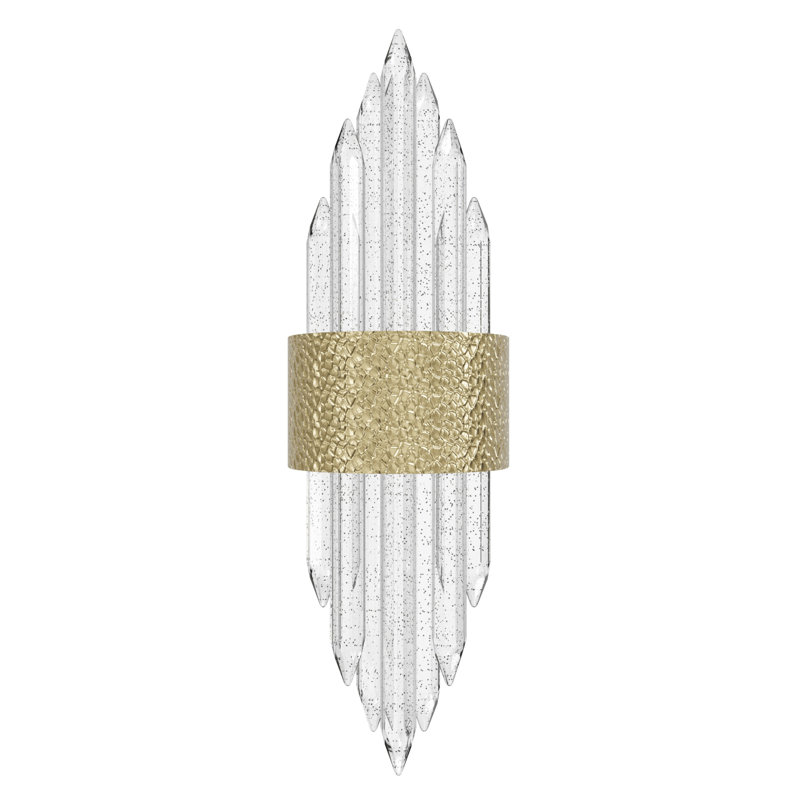 Plafonnier encastré 1 lumière Aspen, Laiton brossé martelé