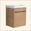 Meuble-lavabo flottant mural 18 po avec lavabo en céramique et porte d'armoire à fermeture en douceur, pour petite salle de bain-1396543195