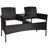 Outdoor Rattan 54.5'' Wide Conversation Furniture Set With Table-247914006