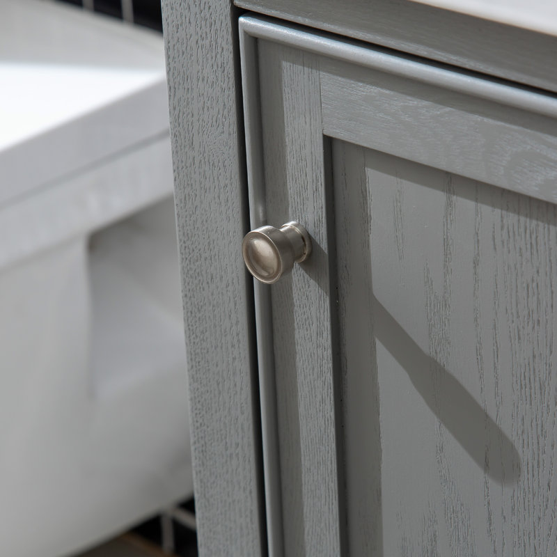 Ensemble de meuble-lavabo Angelissa, Gris grain / nickel brossé