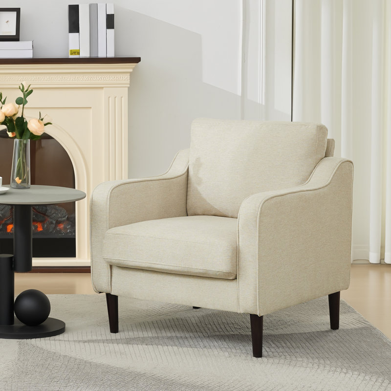 Upholstered Accent Chair, Beige
