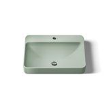Vox Vitreous China Rectangular Vessel Bathroom Sink with Overflow
