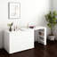 Table d'appoint moderne à 6 tiroirs avec bureau amovible et armoire de rangement multifonctionnelle moderne pour le salon, la chambre à coucher et le bureau