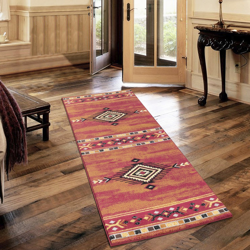 Tapis rouge en polypropylène 2,58 pi x 7,25 pi