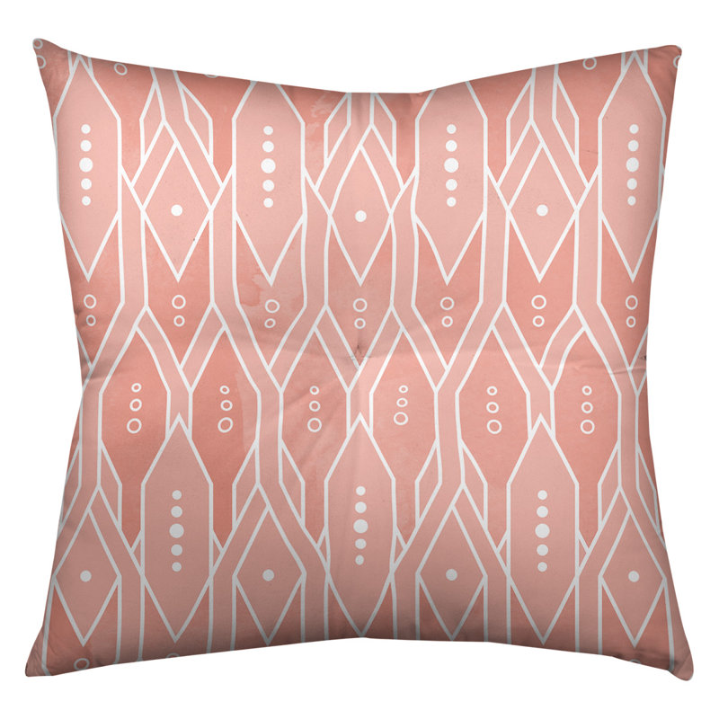 Katelyn Elizabeth Geometric Reversible Throw Pillow, 30" x 30", Orange