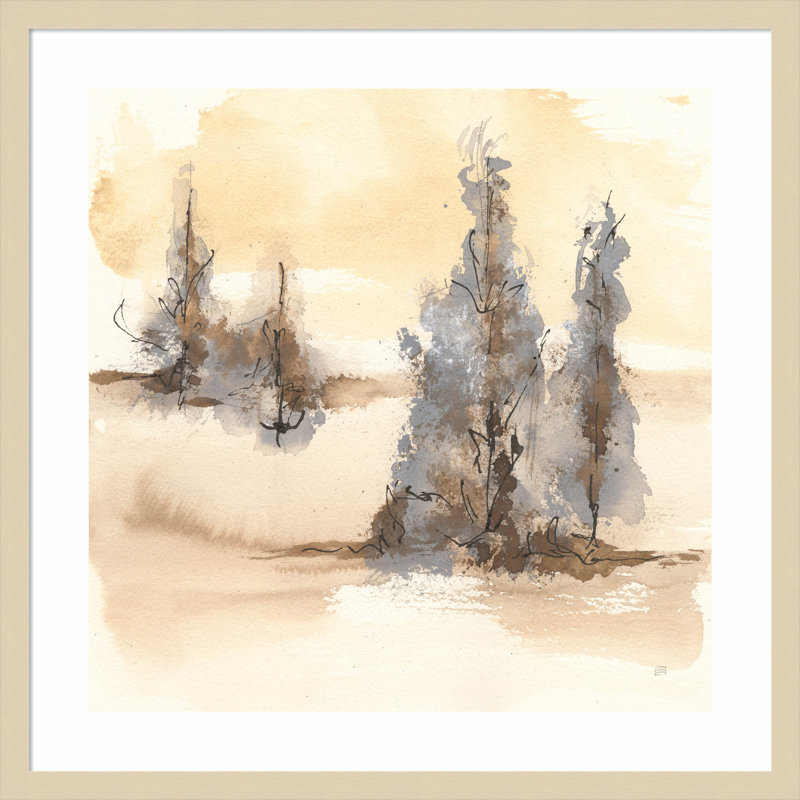 «Neutral Treescape II» par Chris Paschke, impression sur bois encadrée, H 25 po x l 25 po