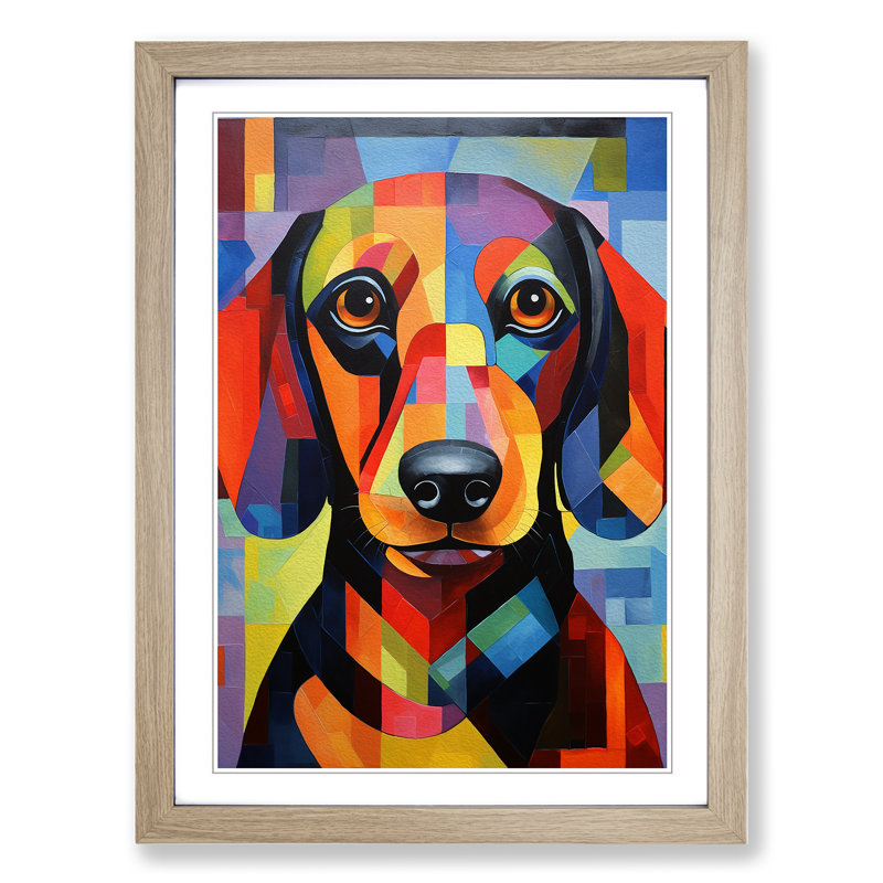 Single Picture Frame Print on Wood, Oak Framed, 34cm H x 25cm W