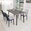 Table de salle à manger extensible rectangulaire avec 4 chaises rembourrées en tissu polyuréthane