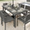 Table de patio d'extérieur en rotin avec plateau en bois d'ingénierie 71 po Martha Stewart Bedford