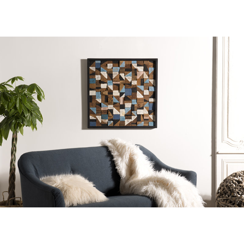 Handmade Abstract Wall Decor on Solid Wood