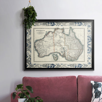 Carte bordée de l'Australie, reproduction sur toile