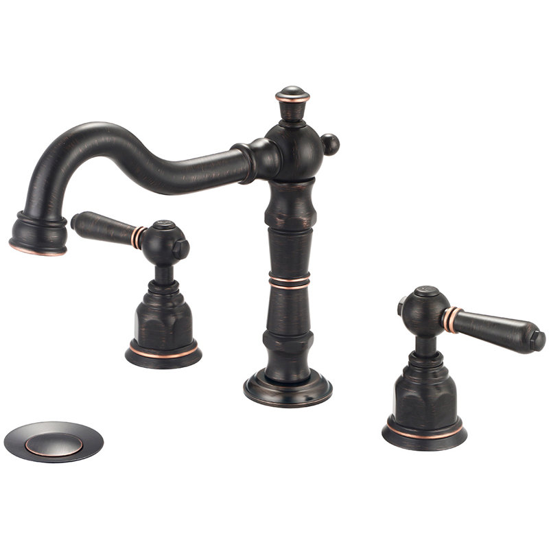Widespread Bathroom Faucet with Drain Assembly, Moroccan Bronze