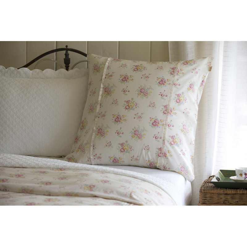 Clovelly Floral Pillow Sham, Euro Sham