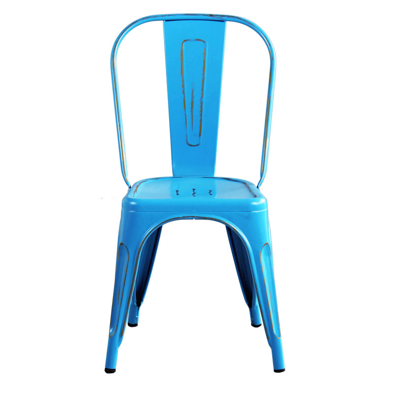 Barretti Patio Dining Side Chair, Blue