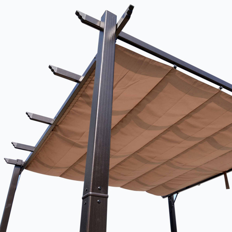 Aluminum Retractable Pergola Canopy, Backyard Shade Shelter, 9.8 (ft) x 9.8 (ft)