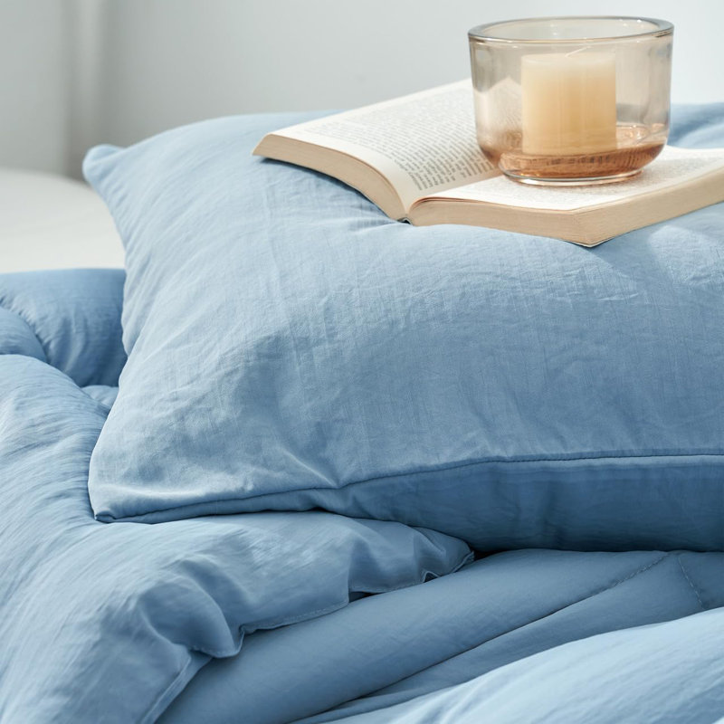 Coma Inducer Beachfront Avenue Oversized Cooling Comforter Set, Queen Comforter + 2 Standard Shams, Blue