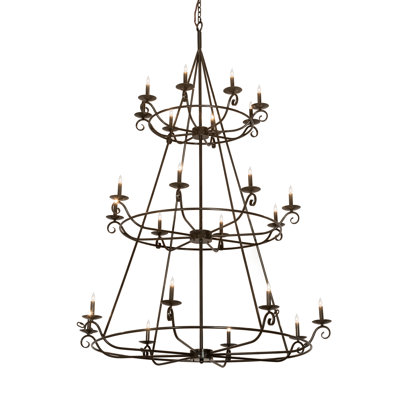 Lustre à trois niveaux 24 lumières Aldredge Fosca