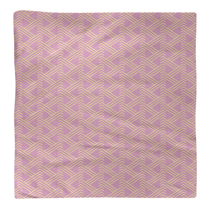 Serviette de table en coton Zig Zag, Rose/jaune, H 0,1 po x l 10 po x P 10 po, Polyester sergé