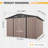 10 ft. W x 12 ft. D Outdoor Metal Storage Sheds with Floor for Patio, Garden, Lawn,Brown