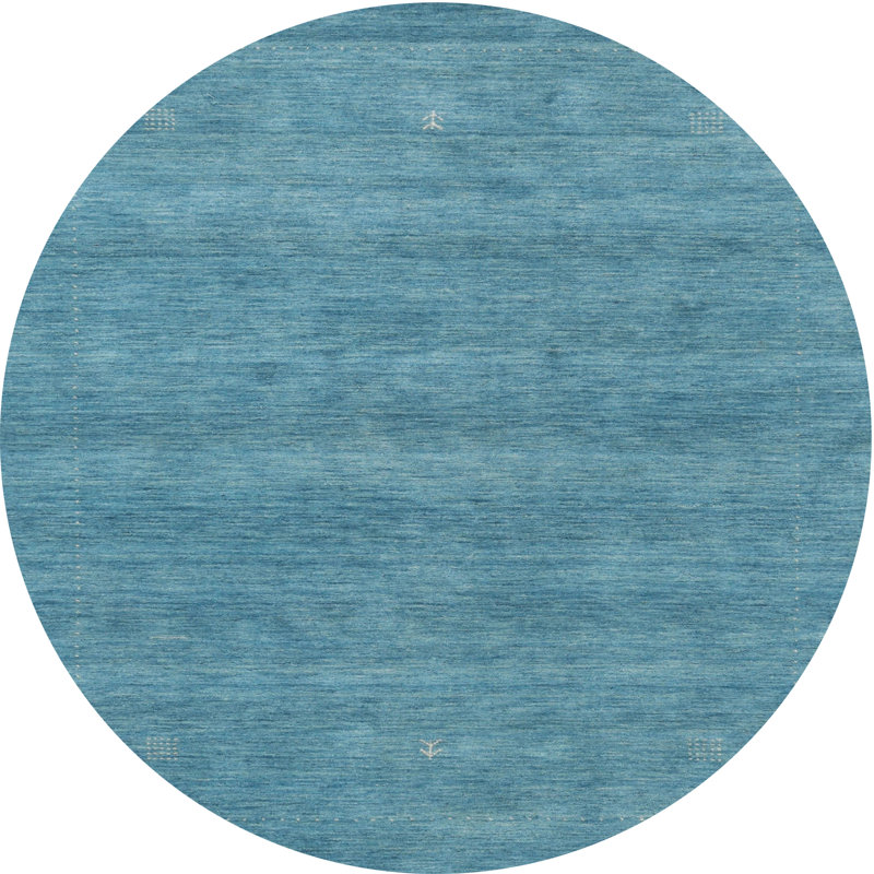 Tapis abstrait bleu, Rond 5 pi