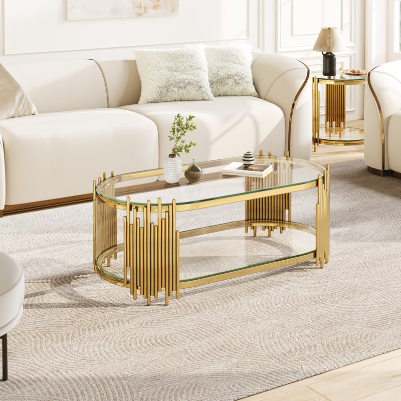 Table basse Modern Modern, Clear/Gold
