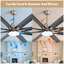 Ventilateur de plafond 66 pouces à profil bas en ABS avec lumières à intensité variable et moteur à courant continu réversible silencieux à 6 vitesses pour l'intérieur-335519475-335519477