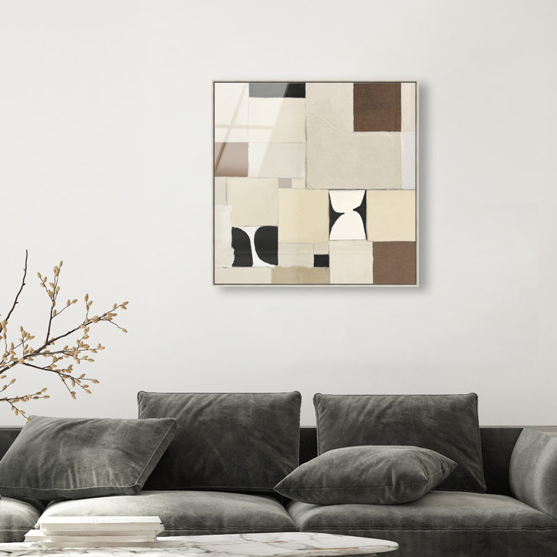 Boho Tiles II Print by Oliver Gal, 31" H x 31" W, Silver Floater Frame