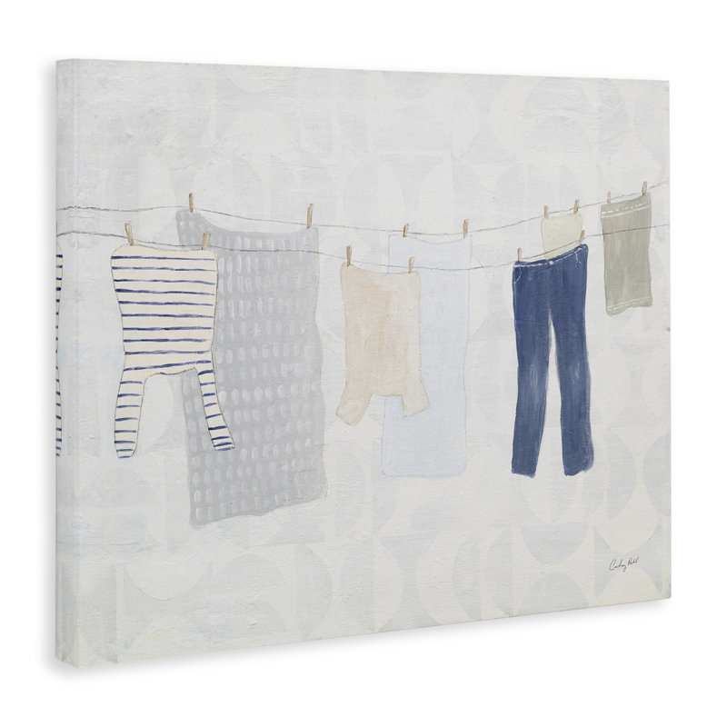  «Laundry Day», art mural sur toile suspendue par Courtney Prahl, H 24 po x l 30 po