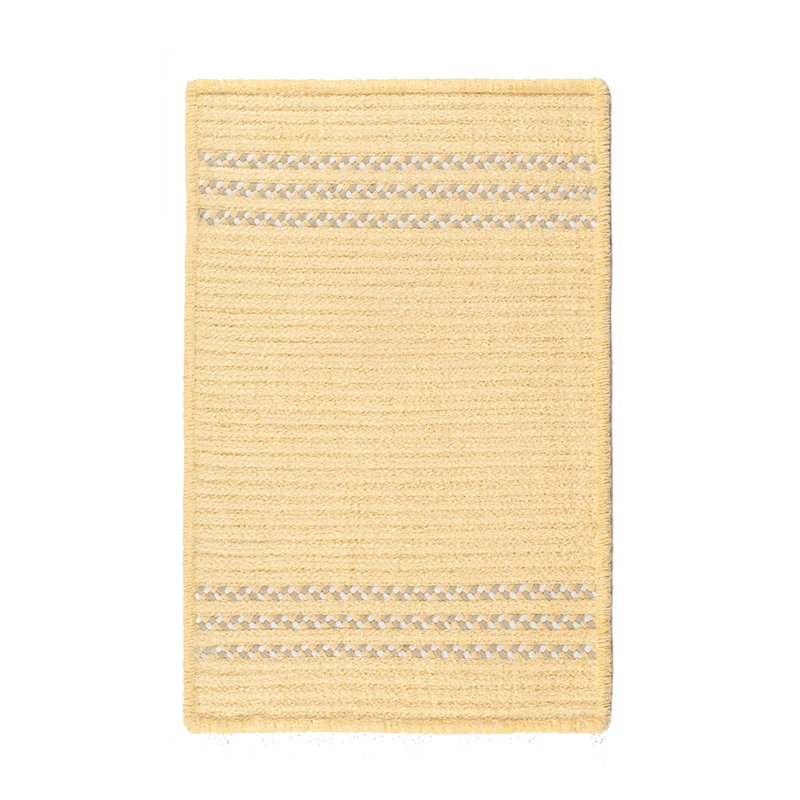 Tapis de zone jaune tressé Macide, Rectangle 10 pi x 14 pi